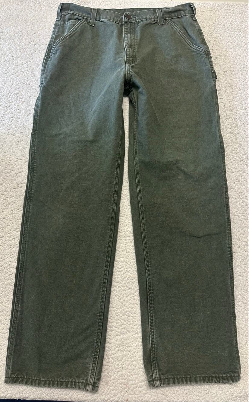 Carhartt Mens B111 MOS Duck Flannel Lined Pants Size 36